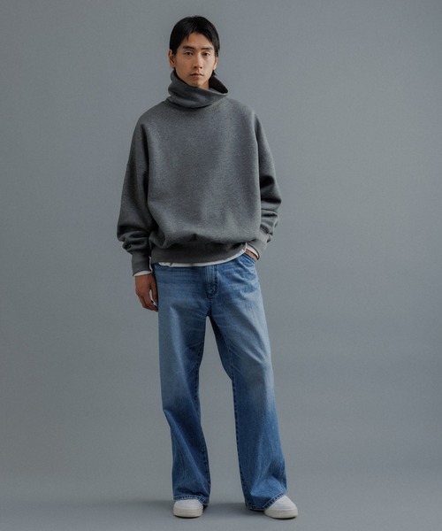 WEB限定】ボリュームスリーブ 裏起毛 スウェット オフタートルネック