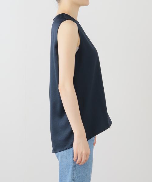 Deuxieme Classe(ドゥーズィエムクラス)の「Minimal Satin ブラウス(シャツ/ブラウス・レディース・ホワイト/ネイビー・FREE)」の10枚目の写真