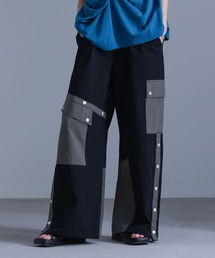 ウォッシャブル カーゴスラックス JOHNNY WOLF カーゴパンツ STOKES ジップポケット ワイド メンズ