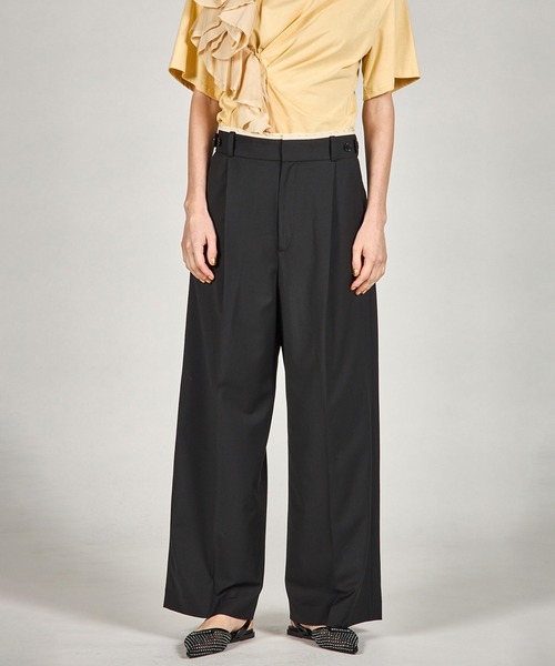 ウーステッドセンタープレスワイドパンツ / Worsted Center Press Wide