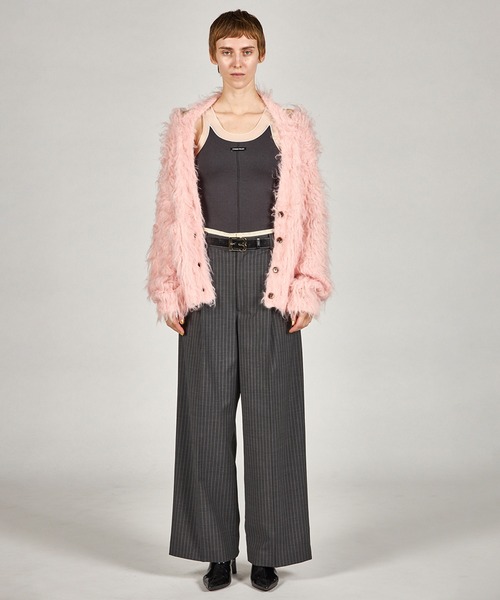 PRANK PROJECT（プランクプロジェクト）の「ウーステッドセンタープレスワイドパンツ / Worsted Center Press Wide Pants（スラックス・レディース・ブラック/チャコールグレー/グレー・38/36）」の8枚目の写真