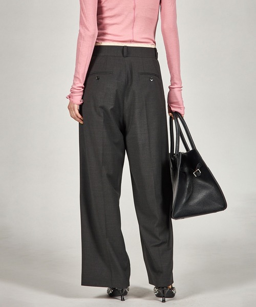 PRANK PROJECT（プランクプロジェクト）の「ウーステッドセンタープレスワイドパンツ / Worsted Center Press Wide Pants（スラックス・レディース・ブラック/チャコールグレー/グレー・38/36）」の12枚目の写真