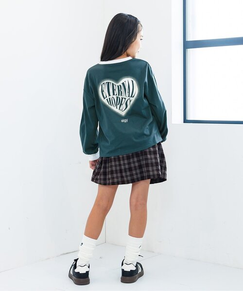 algy（アルジー）の「ハートバックロゴロンT（Tシャツ/カットソー・キッズ・ブラック/ブルー/オフホワイト・XX-SMALL/X-SMALL/MEDIUM/SMALL）」の8枚目の写真