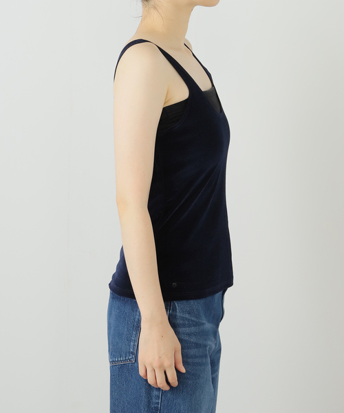 SIMONE WILD タンクトップ SIMONE WILD/シモーネ ワイルド】MESH VELVET TANK：タンク