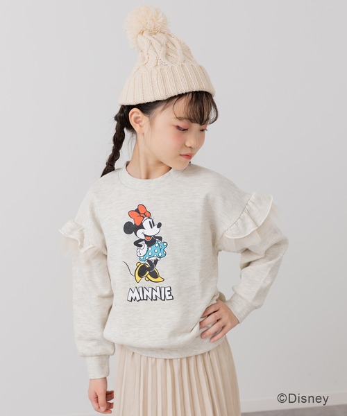 セール】〈ディズニー〉ミニーマウス/肩フリル裏毛トレーナー