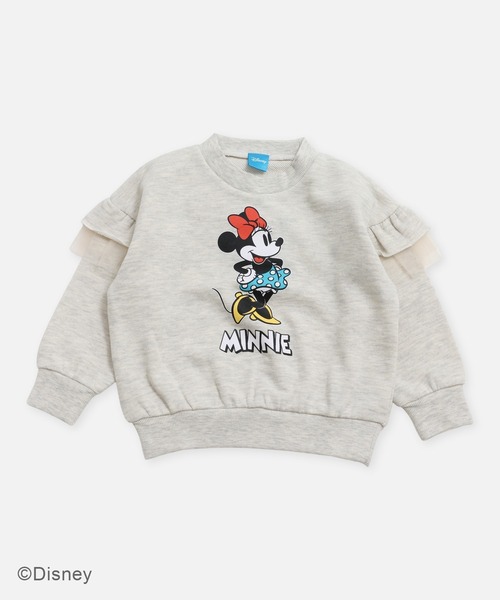 ディズニー〉ミニーマウス/肩フリル裏毛トレーナー（スウェット