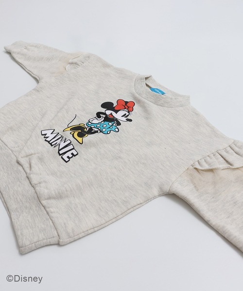 ディズニー〉ミニーマウス/肩フリル裏毛トレーナー（スウェット