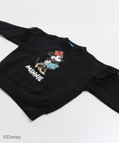 ディズニー〉ミニーマウス/肩フリル裏毛トレーナー（スウェット