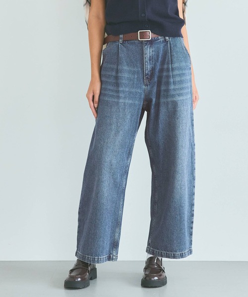 coca(coca)(コカ)の「タックデニムパンツ(デニムパンツ・レディース・ブラック/ブルー・S/M/L)」の10枚目の写真