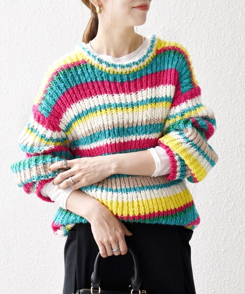 セール】SHIPS any:〈手洗い可能〉ロービング ルーズ ニット プル