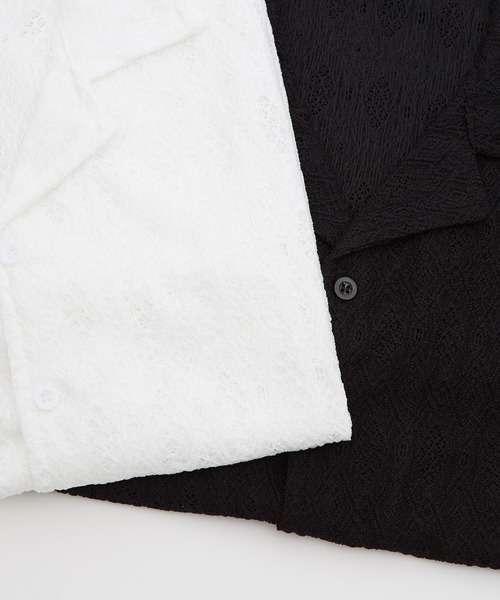 Crownor(クラウノアー)の「レース編み シャツ(シャツ/ブラウス・メンズ・ブラック/ホワイト・LARGE/MEDIUM)」の13枚目の写真