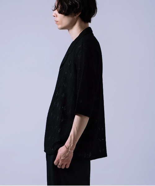 Crownor(クラウノアー)の「レース編み シャツ(シャツ/ブラウス・メンズ・ブラック/ホワイト・LARGE/MEDIUM)」の9枚目の写真