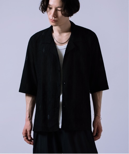 Crownor(クラウノアー)の「レース編み シャツ(シャツ/ブラウス・メンズ・ブラック/ホワイト・LARGE/MEDIUM)」の11枚目の写真