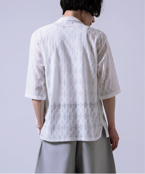 Crownor(クラウノアー)の「レース編み シャツ(シャツ/ブラウス・メンズ・ブラック/ホワイト・LARGE/MEDIUM)」の5枚目の写真