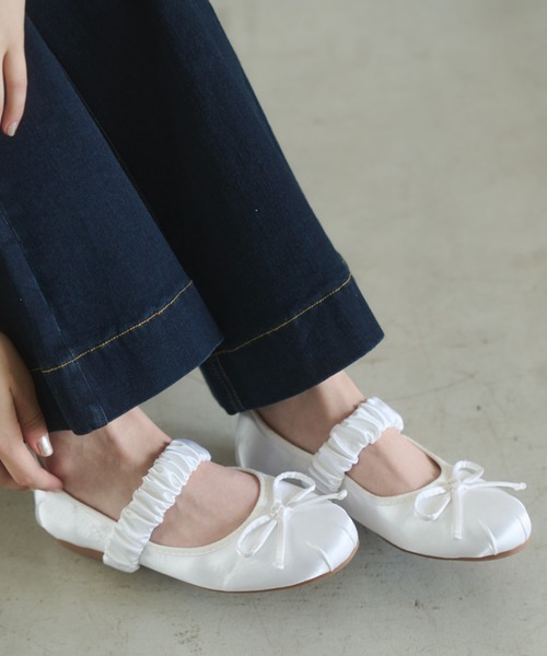 REMOON（リムーン）の「サテンバレエシューズ（ドレスシューズ・レディース・ブラック/ホワイト/ブラウン・SMALL/MEDIUM/LARGE）」の10枚目の写真