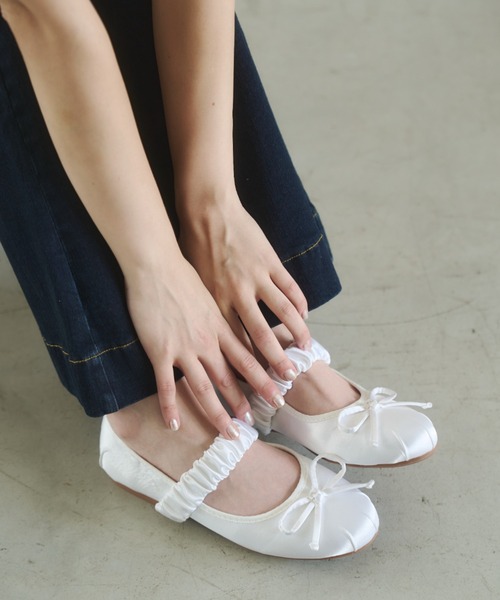 REMOON（リムーン）の「サテンバレエシューズ（ドレスシューズ・レディース・ブラック/ホワイト/ブラウン・SMALL/MEDIUM/LARGE）」の11枚目の写真