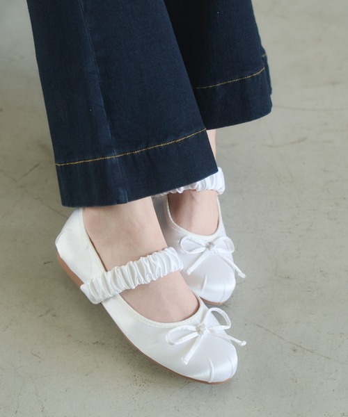 REMOON（リムーン）の「サテンバレエシューズ（ドレスシューズ・レディース・ブラック/ホワイト/ブラウン・SMALL/MEDIUM/LARGE）」の12枚目の写真