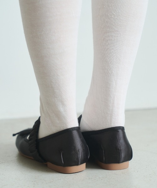 REMOON（リムーン）の「サテンバレエシューズ（ドレスシューズ・レディース・ブラック/ホワイト/ブラウン・SMALL/MEDIUM/LARGE）」の8枚目の写真