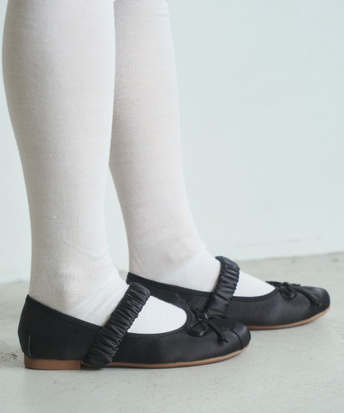 REMOON（リムーン）の「サテンバレエシューズ（ドレスシューズ・レディース・ブラック/ホワイト/ブラウン・SMALL/MEDIUM/LARGE）」の6枚目の写真