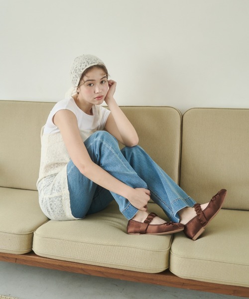 REMOON（リムーン）の「サテンバレエシューズ（ドレスシューズ・レディース・ブラック/ホワイト/ブラウン・SMALL/MEDIUM/LARGE）」の16枚目の写真