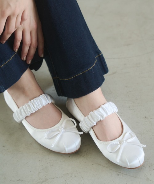 REMOON（リムーン）の「サテンバレエシューズ（ドレスシューズ・レディース・ブラック/ホワイト/ブラウン・SMALL/MEDIUM/LARGE）」の9枚目の写真