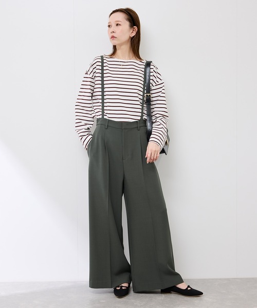 ROPE' PICNIC（ロペピクニック）の「フレアシルエットサスペンダー付きパンツ（その他パンツ・レディース・チャコールグレー/グリーン・38/36）」の3枚目の写真