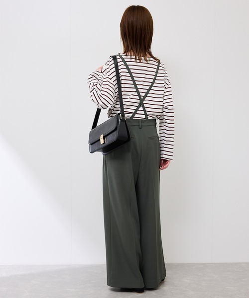 ROPE' PICNIC（ロペピクニック）の「フレアシルエットサスペンダー付きパンツ（その他パンツ・レディース・チャコールグレー/グリーン・38/36）」の5枚目の写真