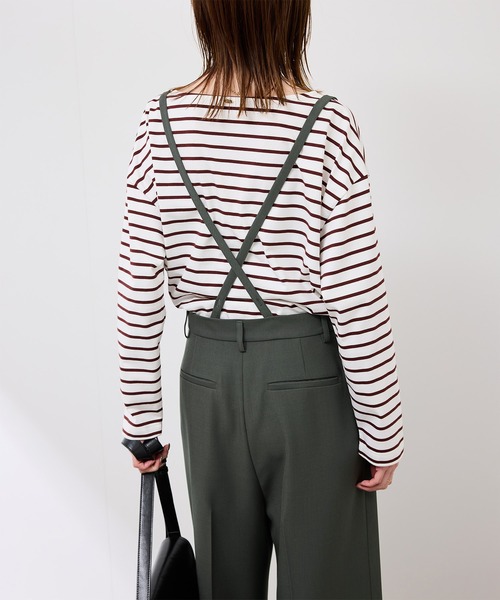 ROPE' PICNIC（ロペピクニック）の「フレアシルエットサスペンダー付きパンツ（その他パンツ・レディース・チャコールグレー/グリーン・38/36）」の6枚目の写真