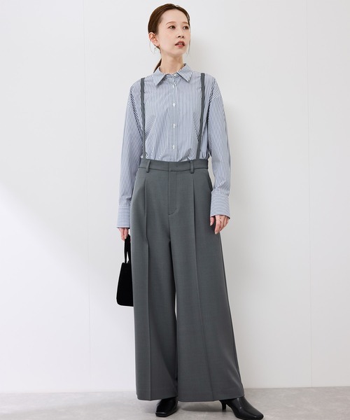 ROPE' PICNIC（ロペピクニック）の「フレアシルエットサスペンダー付きパンツ（その他パンツ・レディース・チャコールグレー/グリーン・38/36）」の7枚目の写真