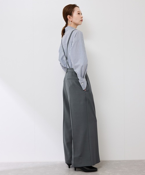 ROPE' PICNIC（ロペピクニック）の「フレアシルエットサスペンダー付きパンツ（その他パンツ・レディース・チャコールグレー/グリーン・38/36）」の8枚目の写真