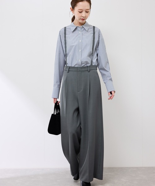 ROPE' PICNIC（ロペピクニック）の「フレアシルエットサスペンダー付きパンツ（その他パンツ・レディース・チャコールグレー/グリーン・38/36）」の10枚目の写真