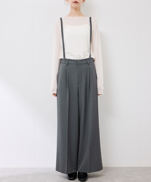 ROPE' PICNIC（ロペピクニック）の「フレアシルエットサスペンダー付きパンツ（その他パンツ・レディース・チャコールグレー/グリーン・38/36）」の17枚目の写真