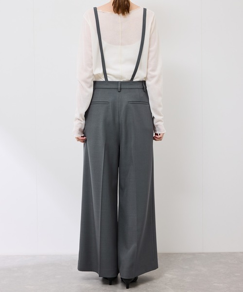 ROPE' PICNIC（ロペピクニック）の「フレアシルエットサスペンダー付きパンツ（その他パンツ・レディース・チャコールグレー/グリーン・38/36）」の19枚目の写真