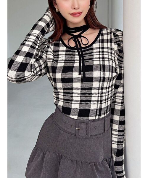 チョーカーニットトップス チョーカーデザインニットトップス[品番：MKSW0061911]｜RESEXXY