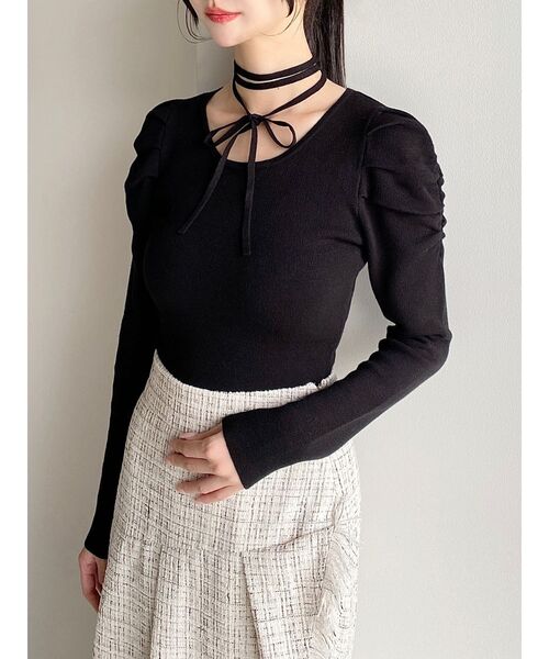 RESEXXY（リゼクシー）の「チョーカーデザインニットトップス（ニット/セーター・レディース・ブラック/ピンク/その他1/レッド・FREE）」の21枚目の写真