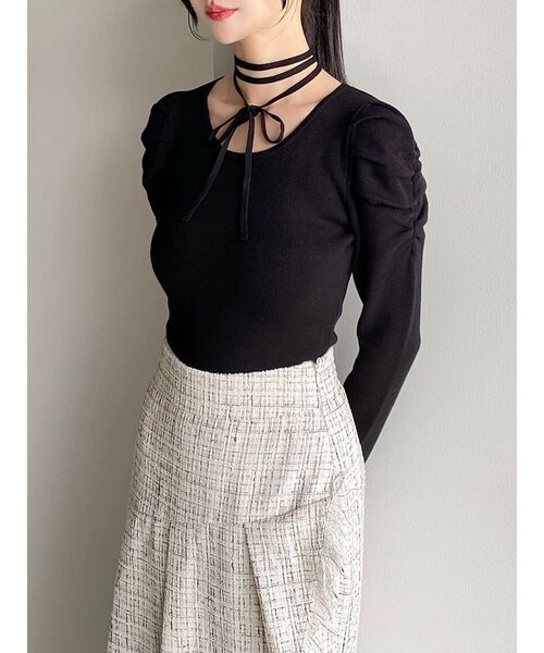 RESEXXY（リゼクシー）の「チョーカーデザインニットトップス（ニット/セーター・レディース・ブラック/ピンク/その他1/レッド・FREE）」の22枚目の写真