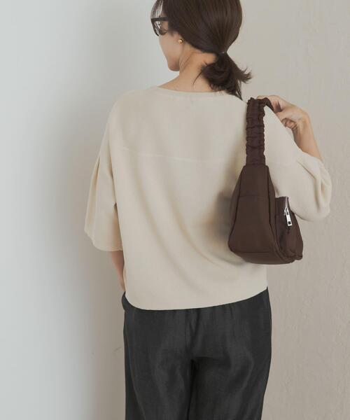 URBAN RESEARCH DOORS（アーバンリサーチドアーズ）の「ダブルジャガードボートネックニット（ニット/セーター・レディース・ブラック/ベージュ/ブラウン・MEDIUM）」の8枚目の写真