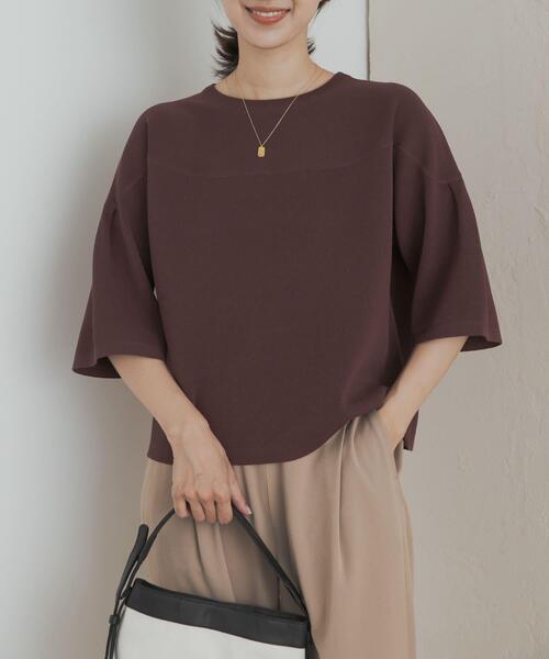URBAN RESEARCH DOORS（アーバンリサーチドアーズ）の「ダブルジャガードボートネックニット（ニット/セーター・レディース・ブラック/ベージュ/ブラウン・MEDIUM）」の13枚目の写真