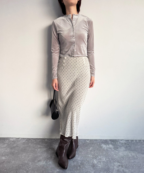 EDIT. FOR LULU(エディットフォールル)の「シアーベロアカーディガン(Tシャツ/カットソー・レディース・チャコールグレー/ホワイト/ピンク・FREE)」の11枚目の写真