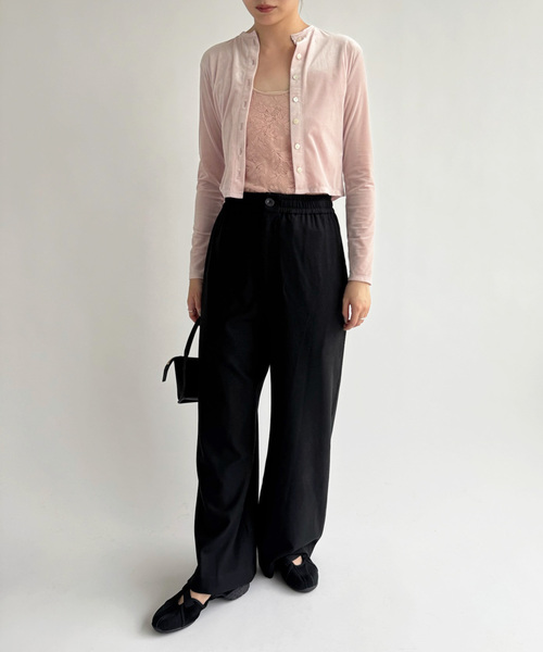 EDIT. FOR LULU(エディットフォールル)の「シアーベロアカーディガン(Tシャツ/カットソー・レディース・チャコールグレー/ホワイト/ピンク・FREE)」の17枚目の写真