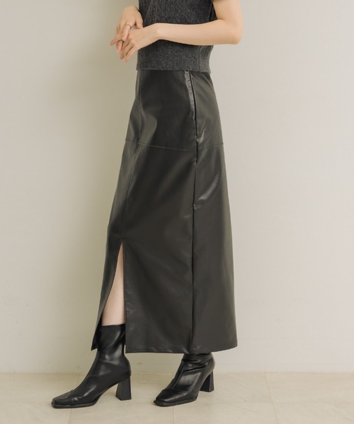 レザーライクタイトスカート（スカート）｜NEUNA（ヌナ）の