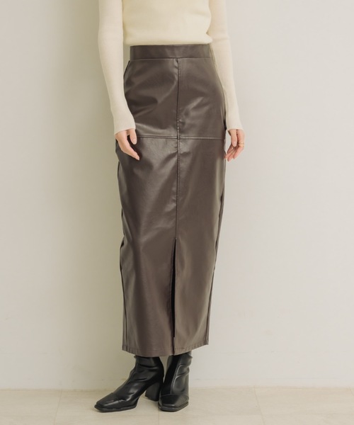 レザーライクタイトスカート（スカート）｜NEUNA（ヌナ）の
