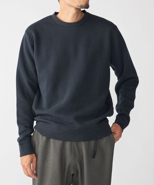 SHIPS(シップス)の「SHIPS: ジャカード ライト ロングスリーブ プルオーバー(Tシャツ/カットソー・メンズ・ホワイト/ネイビー/チャコールグレー・SMALL/MEDIUM/LARGE/X-LARGE)」の3枚目の写真