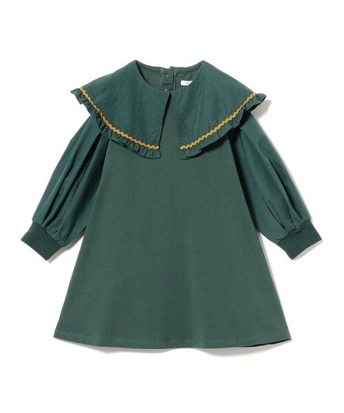 B:MING by BEAMS（ビーミングバイビームス）の「フリルカラー カットソー ワンピース 2025FW（90～140cm）（ワンピース・キッズ・イエロー系その他5/グリーン・140/130/90/120/100/110）」の9枚目の写真