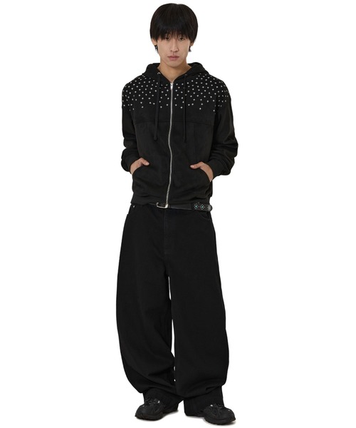 OY（オーワイ）の「『OY/オーワイ』SPRINKLE EMBROIDERY WIDE VOLUME PANTS/スプリンクルエンブロイダリー ワイドボリュームパンツ（その他パンツ・レディース・ブラック・M/L/S）」の5枚目の写真