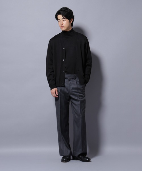 NANO universe（ナノユニバース）の「タスマニアウールミックスベーシックカーディガン（カーディガン/ボレロ・メンズ・ブラック/ネイビー/ブラウン/トップグレー・M/L/XL/S）」の8枚目の写真