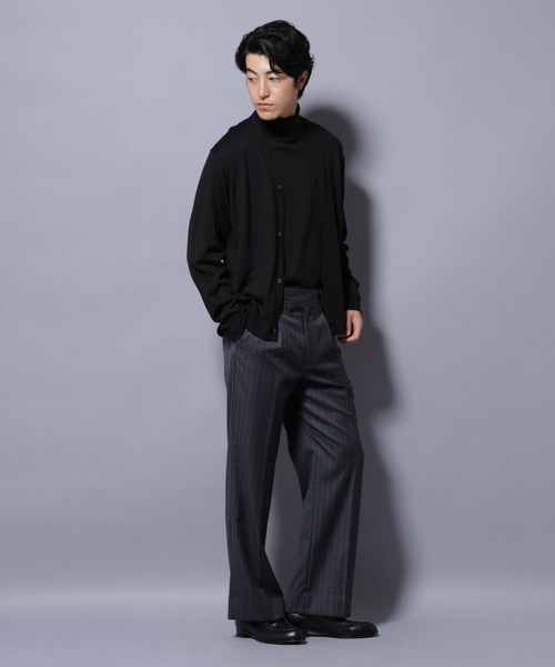 NANO universe（ナノユニバース）の「タスマニアウールミックスベーシックカーディガン（カーディガン/ボレロ・メンズ・ブラック/ネイビー/ブラウン/トップグレー・M/L/XL/S）」の10枚目の写真