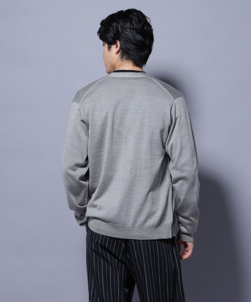 NANO universe（ナノユニバース）の「タスマニアウールミックスベーシックカーディガン（カーディガン/ボレロ・メンズ・ブラック/ネイビー/ブラウン/トップグレー・M/L/XL/S）」の14枚目の写真