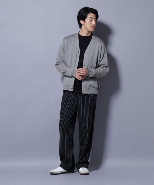 NANO universe（ナノユニバース）の「タスマニアウールミックスベーシックカーディガン（カーディガン/ボレロ・メンズ・ブラック/ネイビー/ブラウン/トップグレー・M/L/XL/S）」の15枚目の写真