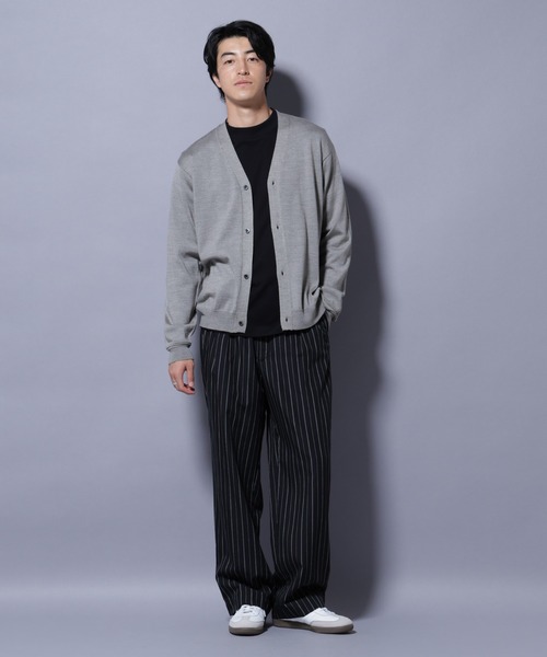 NANO universe（ナノユニバース）の「タスマニアウールミックスベーシックカーディガン（カーディガン/ボレロ・メンズ・ブラック/ネイビー/ブラウン/トップグレー・M/L/XL/S）」の16枚目の写真